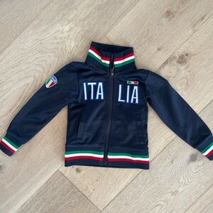 Italia Kids Navy Jacket with Tricolor Accents